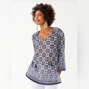 Tommy bahama Tropical Terraza 3/4-Sleeve Gauze Tunic Size S EUC